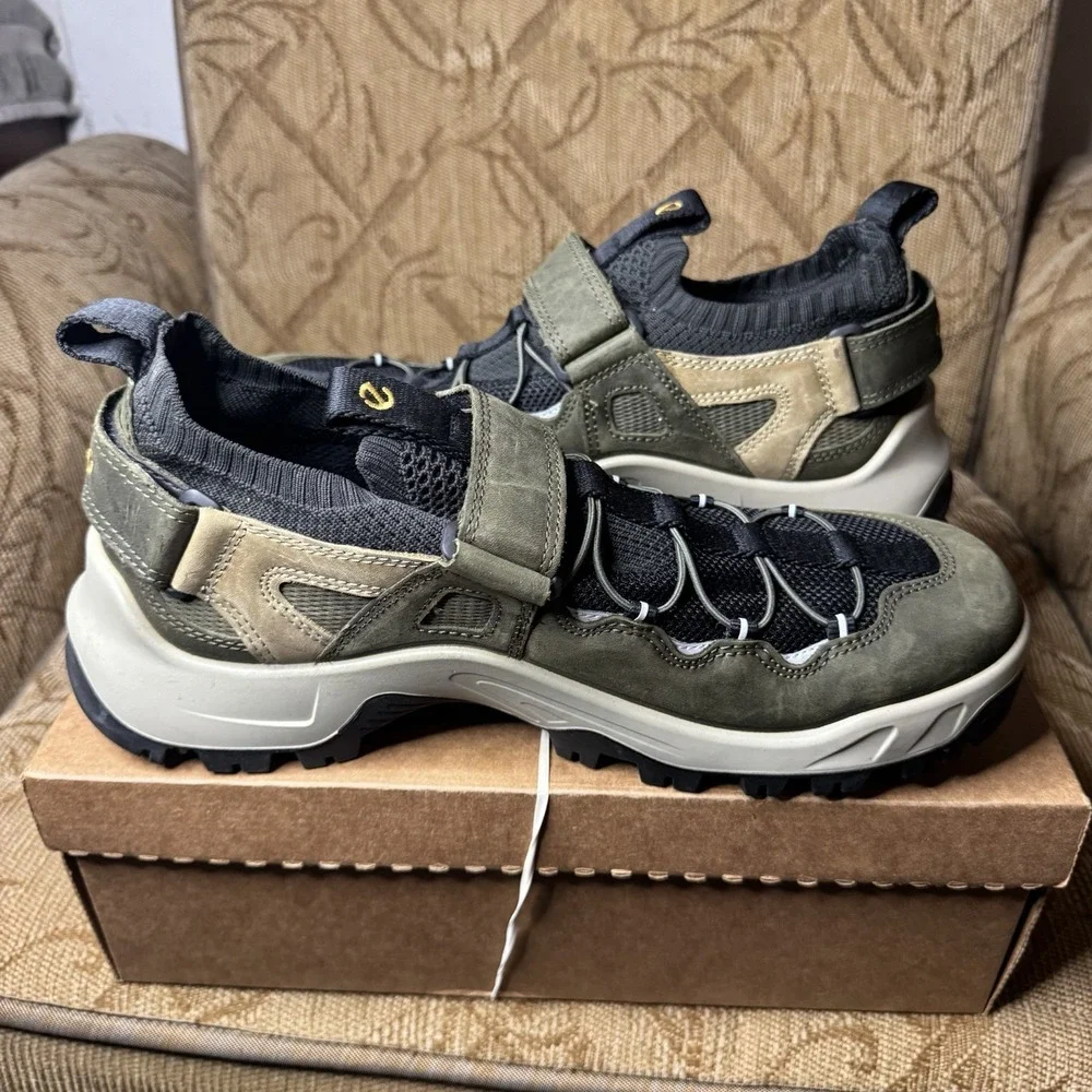 ECCO Offroad Explorer 2-Straps Hiking Shoes Grape Leaf Black Sage EU 45 Men's 12